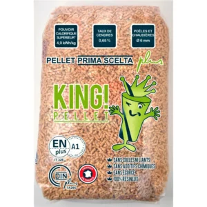 KING Holzpellets 6 mm – Palette 65 Säcke à 15 kg – 975 kg
